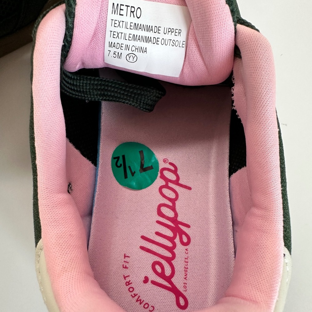 Jellypop Metro Suede Sneakers Retro Sneaker Women's 7.5 Green Pink NWOT New - Picture 9 of 9